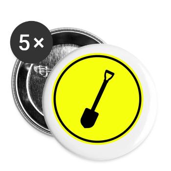 Shovel icon silhouette - Buttons large 2.2''/56 mm (5-pack) - white - Front
