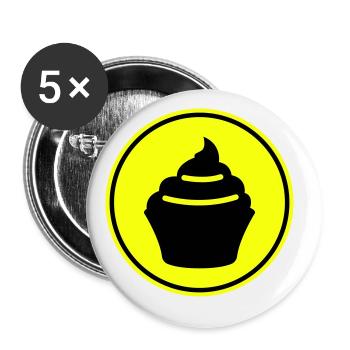 Icône Muffin Silhouette - Lot de 5 grands badges (56 mm) - blanc - Devant