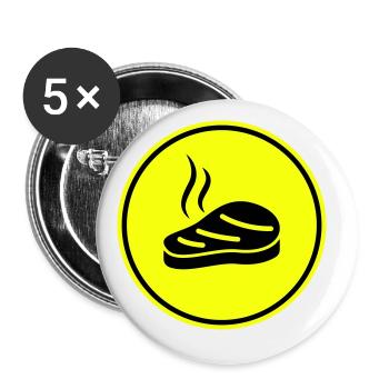 Steak icon Silhouette - Buttons large 2.2''/56 mm (5-pack) - white - Front