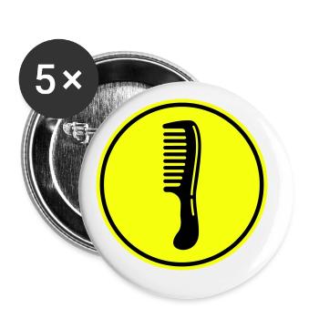 Comb hairdresser icon - Buttons large 2.2''/56 mm (5-pack) - white - Front