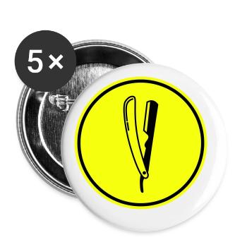 Shave Barber logo icon - Buttons large 2.2''/56 mm (5-pack) - white - Front