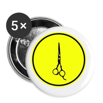 Schere Barber icon - Buttons groß 56 mm (5er Pack) - Weiß - Vorne