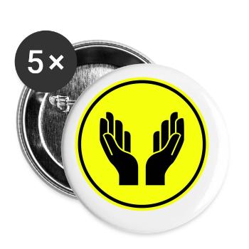 Hands Pray Icon - Buttons large 2.2''/56 mm (5-pack) - white - Front