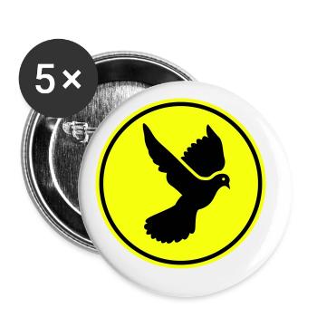 Dove symbol - Buttons large 2.2''/56 mm (5-pack) - white - Front