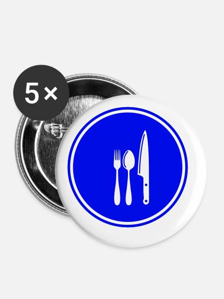 Gabel Besteck - Buttons groß 56 mm (5er Pack) - Weiß