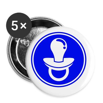 Icône de tétine - Lot de 5 grands badges (56 mm) - blanc - Devant