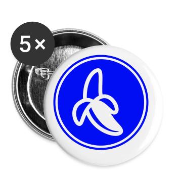 Icône banane - Lot de 5 grands badges (56 mm) - blanc - Devant