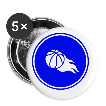 Basketball flame - Buttons large 2.2''/56 mm (5-pack) - white - Front
