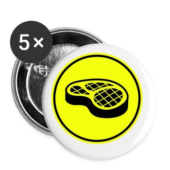 Meat steak symbol - Buttons large 2.2''/56 mm (5-pack) - white - Front