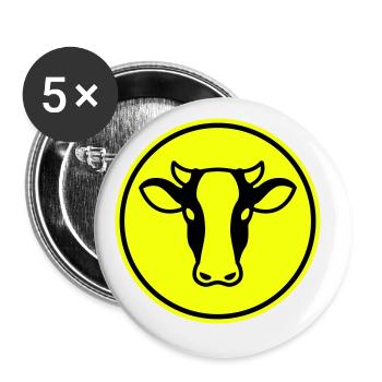 Cow head - Buttons large 2.2''/56 mm (5-pack) - white - Front