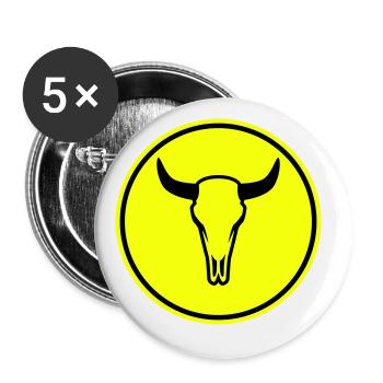 Cow Bull Skull - Buttons large 2.2''/56 mm (5-pack) - white - Front
