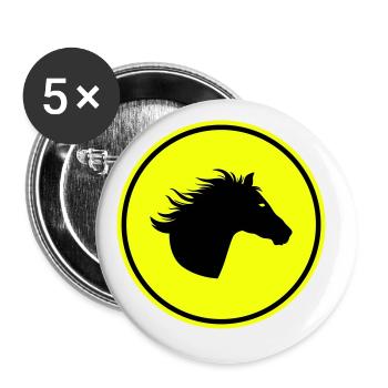 Pferd Horse icon - Buttons groß 56 mm (5er Pack) - Weiß - Vorne