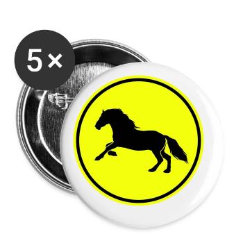 Horse Horse icon - Buttons large 2.2''/56 mm (5-pack) - white - Front