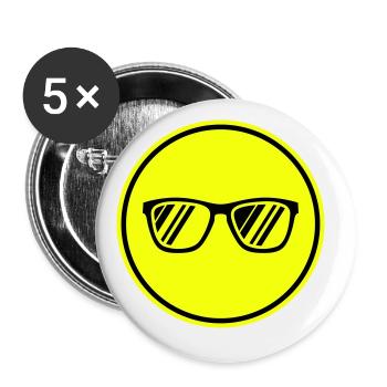 Sonnenbrille Symbol - Buttons groß 56 mm (5er Pack) - Weiß - Vorne