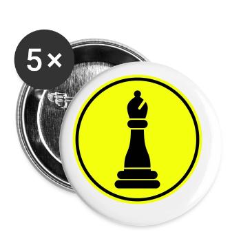 Schachfigur symbol - Buttons groß 56 mm (5er Pack) - Weiß - Vorne