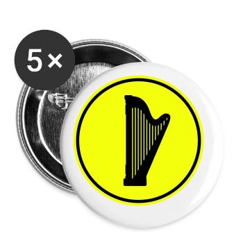 Symbole de la harpe - Lot de 5 grands badges (56 mm) - blanc - Devant