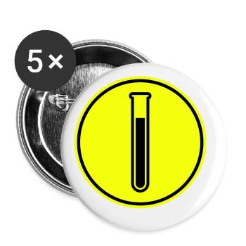 Symbole du tube à essai - Lot de 5 grands badges (56 mm) - blanc - Devant