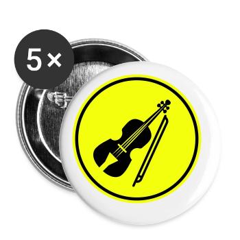 Violin Icon symbol - Buttons large 2.2''/56 mm (5-pack) - white - Front