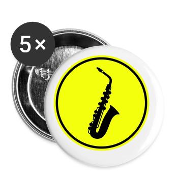 Symbole de trompette - Lot de 5 grands badges (56 mm) - blanc - Devant