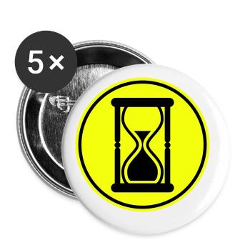 Hourglass icon - Buttons large 2.2''/56 mm (5-pack) - white - Front