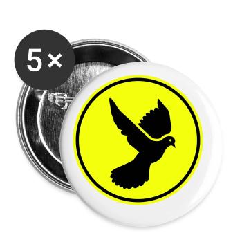 Dove symbol - Buttons large 2.2''/56 mm (5-pack) - white - Front