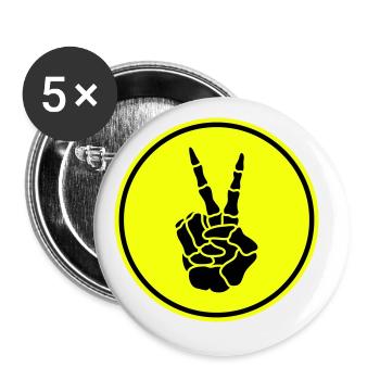 Hand frieden skelett - Buttons groß 56 mm (5er Pack) - Weiß - Vorne