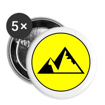 Mountains Nature Symbol - Buttons large 2.2''/56 mm (5-pack) - white - Front