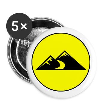 Mountains Icon Circle - Buttons large 2.2''/56 mm (5-pack) - white - Front