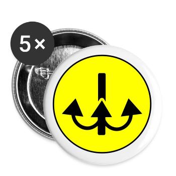 Icône de pêcheur à la ligne - Lot de 5 grands badges (56 mm) - blanc - Devant