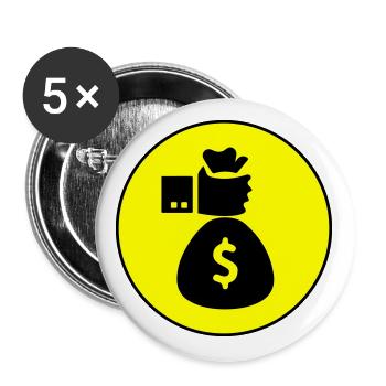 Geld Argent - Lot de 5 grands badges (56 mm) - blanc - Devant