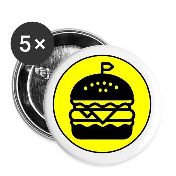 Cercle d’icônes de hamburger - Lot de 5 grands badges (56 mm) - blanc - Devant