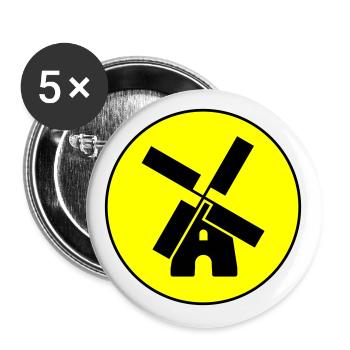 Cercle du moulin à vent - Lot de 5 grands badges (56 mm) - blanc - Devant
