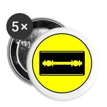 Razor Blade Icon Circle - Buttons large 2.2''/56 mm (5-pack) - white - Front