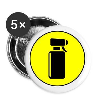 Barber Frisör Kreis - Buttons groß 56 mm (5er Pack) - Weiß - Vorne