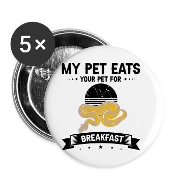 King python design for snake lovers - Buttons large 2.2''/56 mm (5-pack) - white - Front