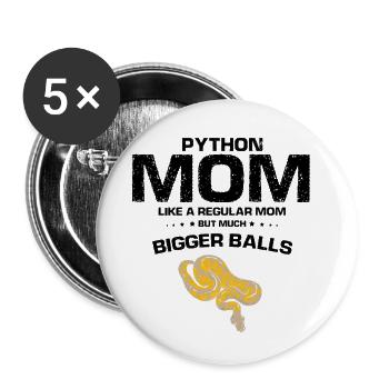 King python design for snake lovers - Buttons large 2.2''/56 mm (5-pack) - white - Front