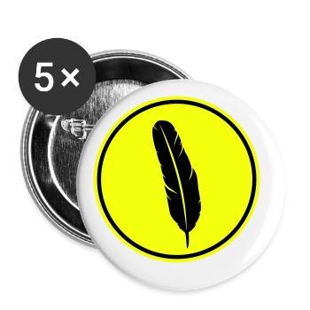 Symbole de plume - Lot de 5 grands badges (56 mm) - blanc - Devant
