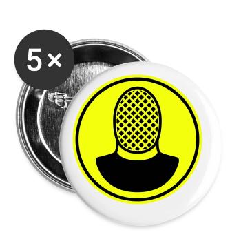 Fechten Maske - Buttons groß 56 mm (5er Pack) - Weiß - Vorne
