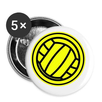 Symbole du volleyball - Lot de 5 grands badges (56 mm) - blanc - Devant