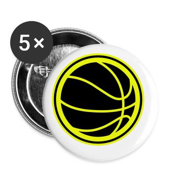 Basketball symbol - Buttons large 2.2''/56 mm (5-pack) - white - Front