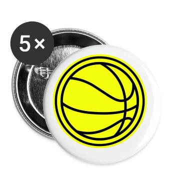 Basketball - Buttons groß 56 mm (5er Pack) - Weiß - Vorne