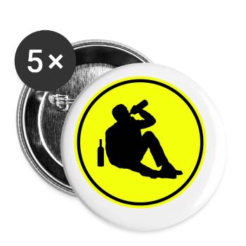Drinking alcohol man - Buttons large 2.2''/56 mm (5-pack) - white - Front