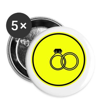 Eheringe symbol - Buttons groß 56 mm (5er Pack) - Weiß - Vorne