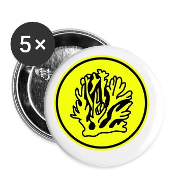 Coral Ocean - Buttons large 2.2''/56 mm (5-pack) - white - Front