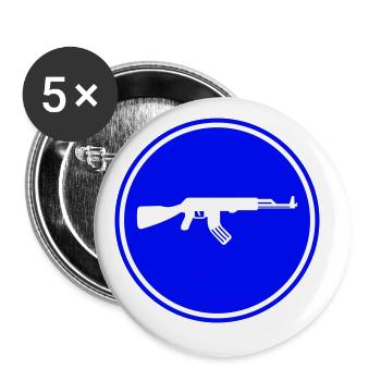Gewehr icon symbol - Buttons groß 56 mm (5er Pack) - Weiß - Vorne