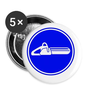 Icône d’icône de tronçonneuse - Lot de 5 grands badges (56 mm) - blanc - Devant