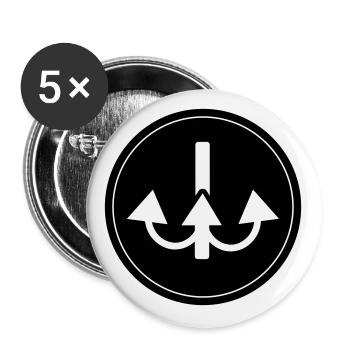Icône de pêcheur à la ligne - Lot de 5 grands badges (56 mm) - blanc - Devant