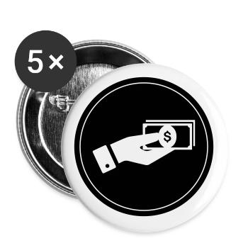 Icône d’argent - Lot de 5 grands badges (56 mm) - blanc - Devant