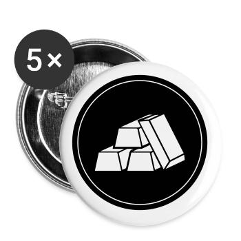 Gold Circle icon - Buttons large 2.2''/56 mm (5-pack) - white - Front
