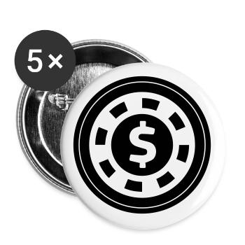 Poker Chip Circle - Buttons large 2.2''/56 mm (5-pack) - white - Front